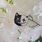 Two Faced Rag Cat Pin