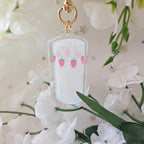 Nana Strawberry Glass Keychain