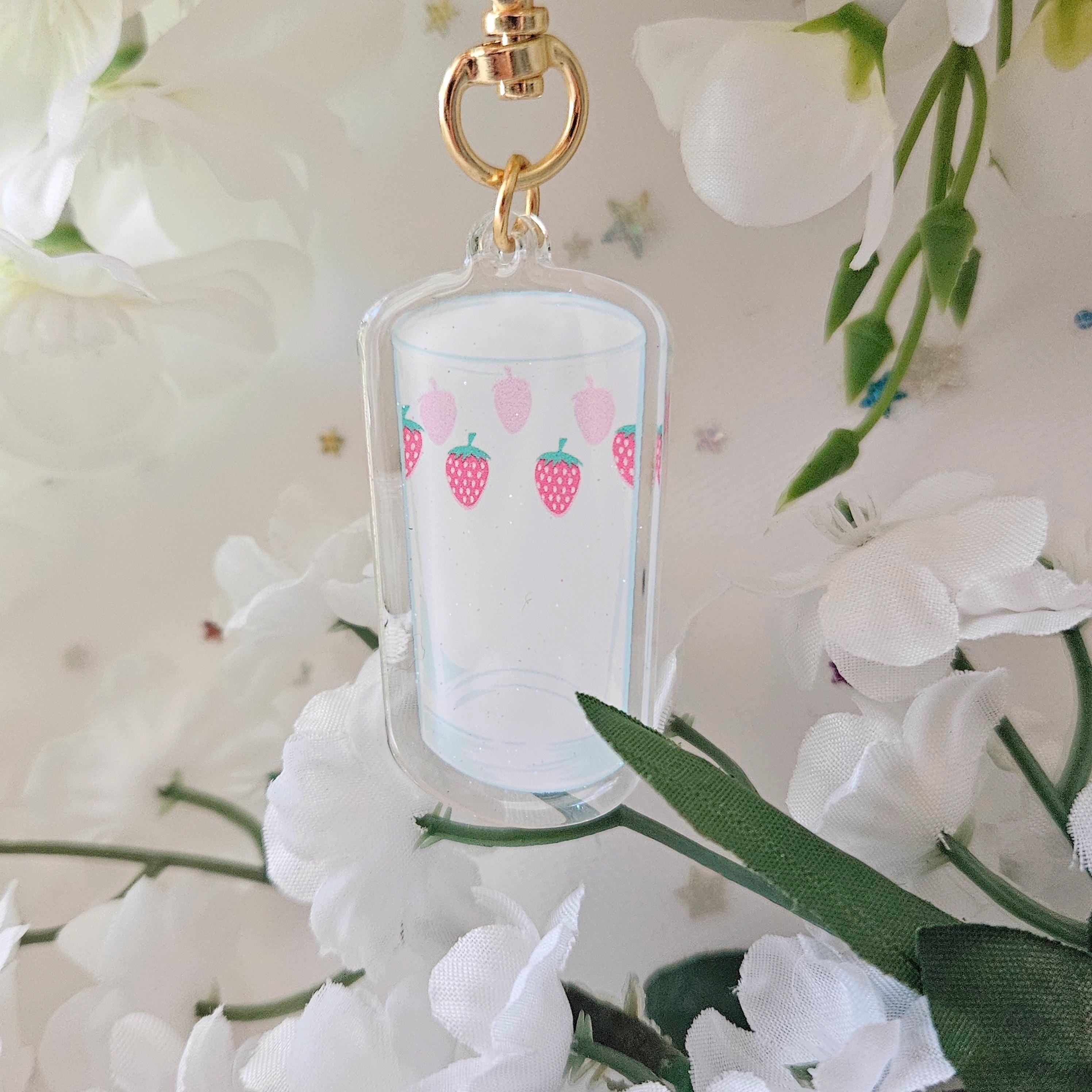 Nana Strawberry Glass Keychain