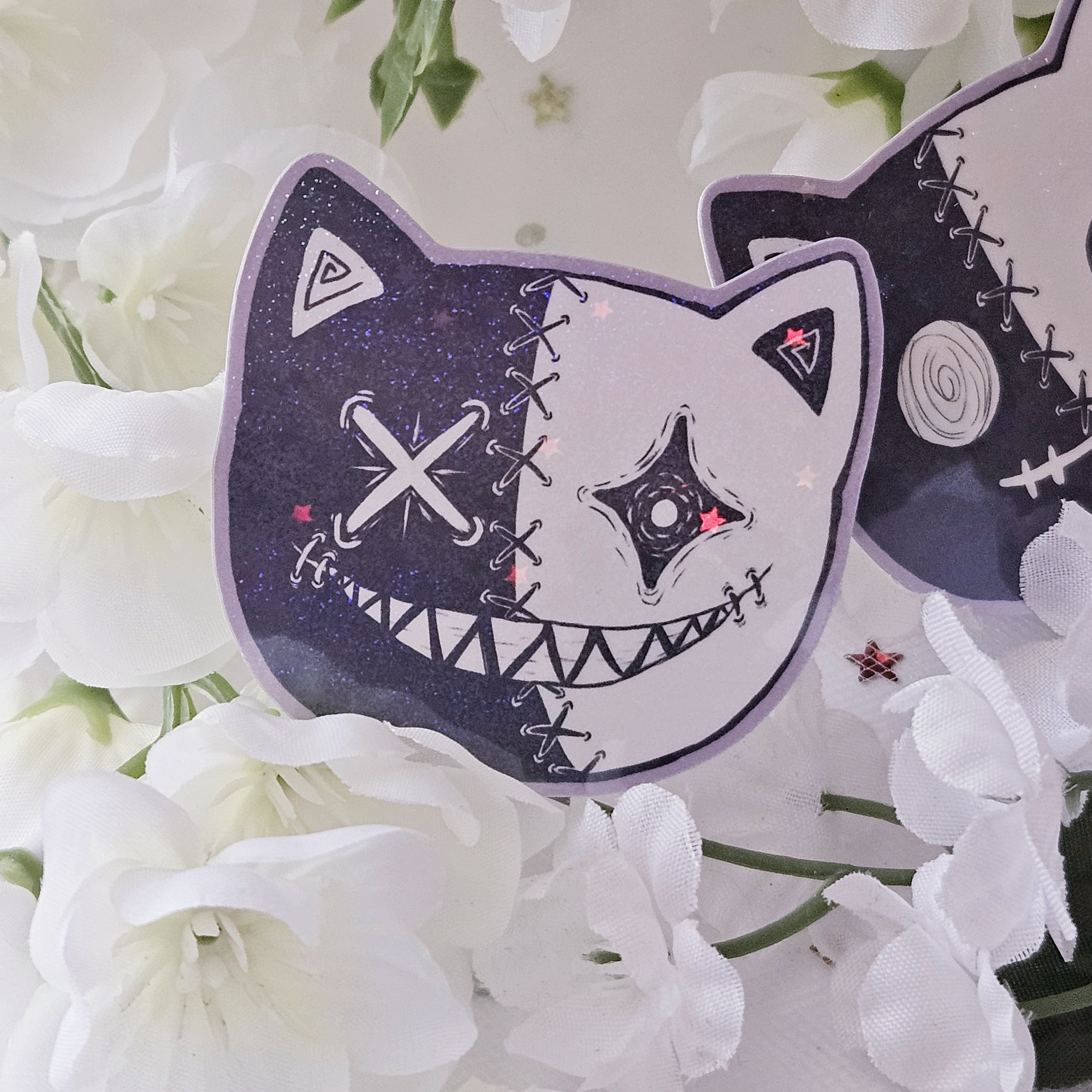 Two Faced Rag Cat Sticker Set