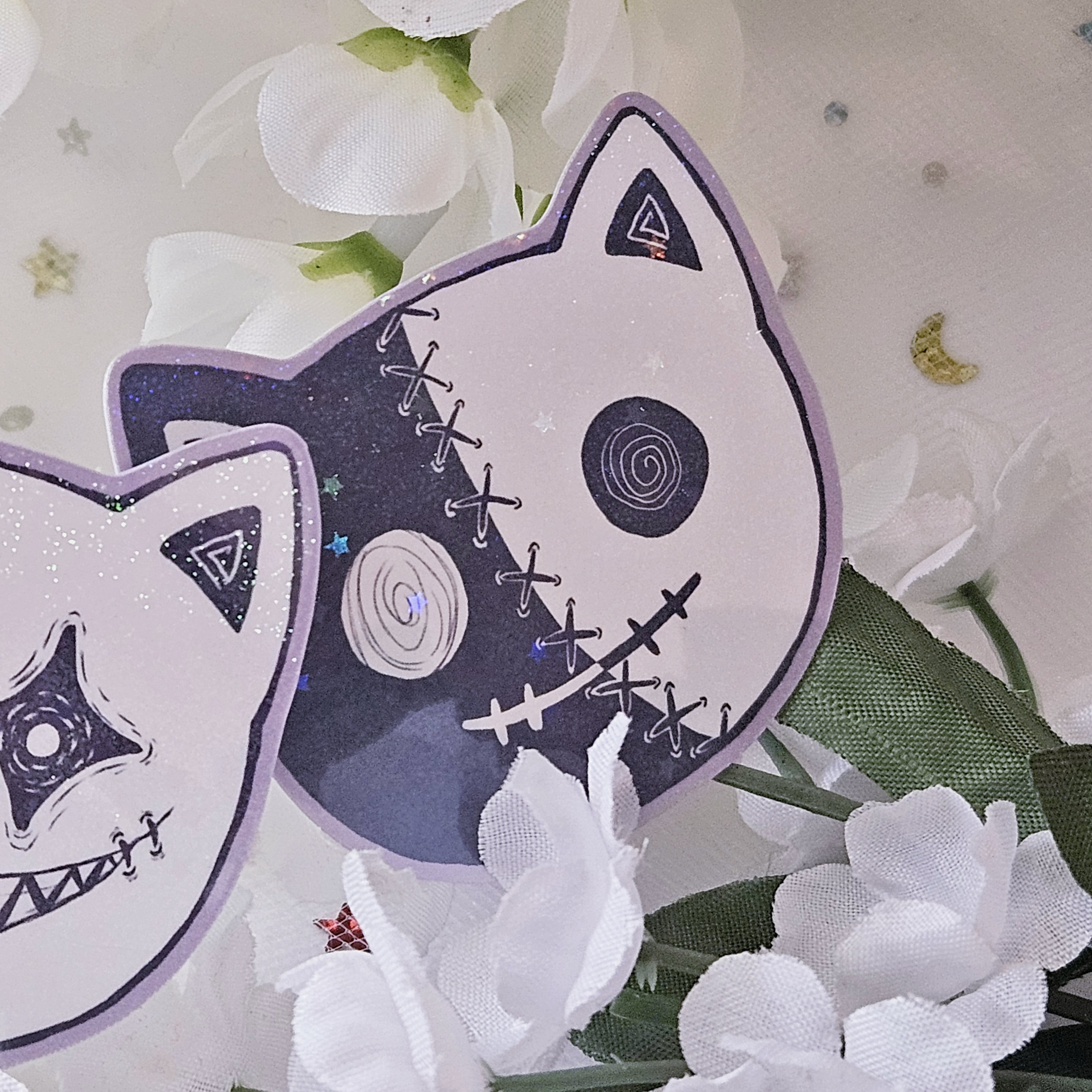 Two Faced Rag Cat Sticker Set