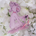 Pumpkin Head Girl Plant Magic Sticker