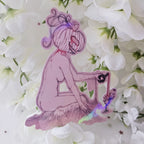 Pumpkin Head Girl Plant Magic Sticker