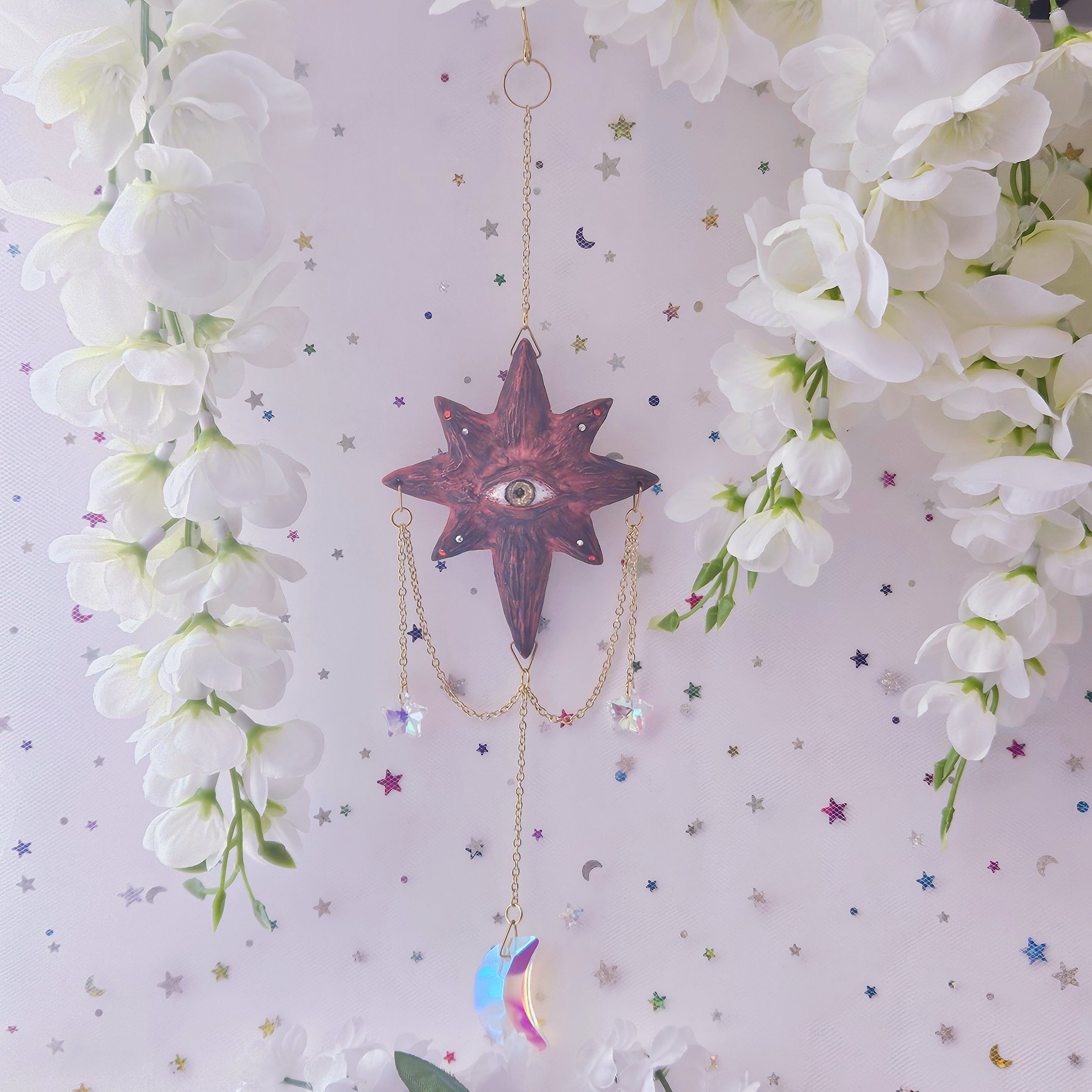 Red Seeing Stars Suncatcher