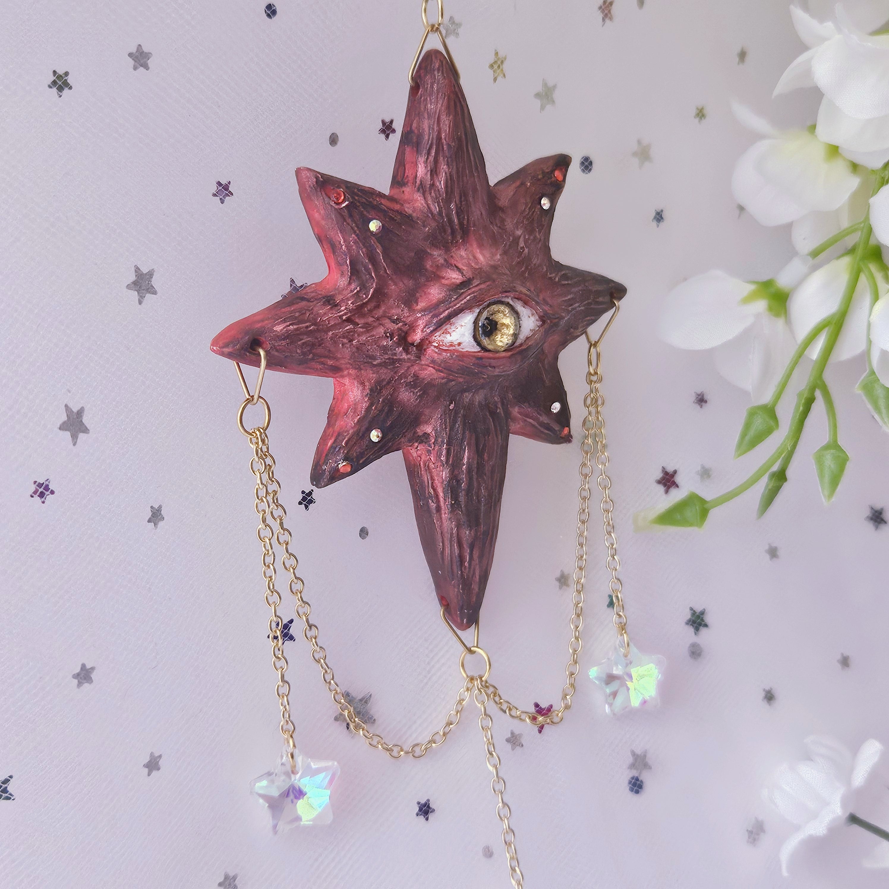 Red Seeing Stars Suncatcher