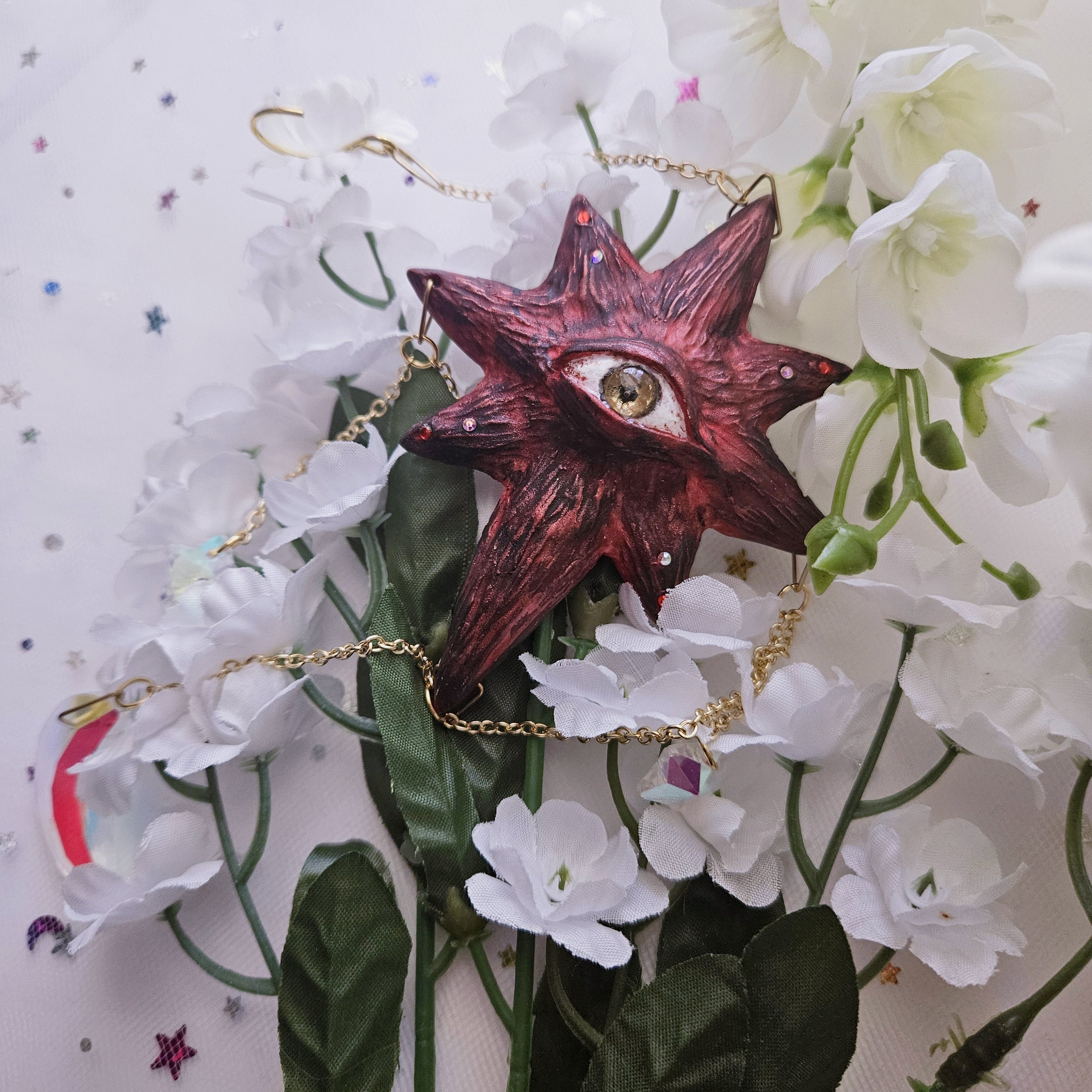 Red Seeing Stars Suncatcher