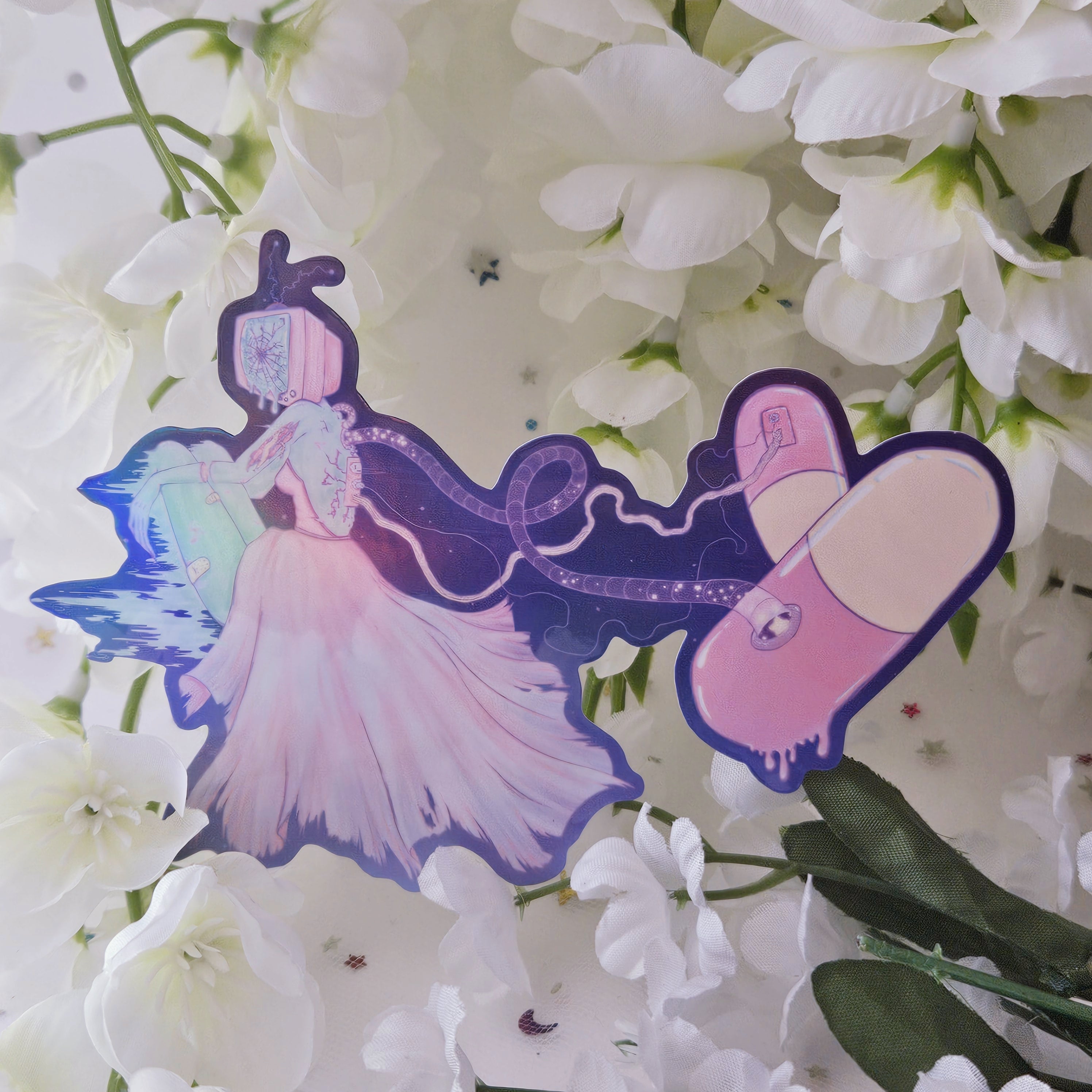 TV Glitch Girl Sticker