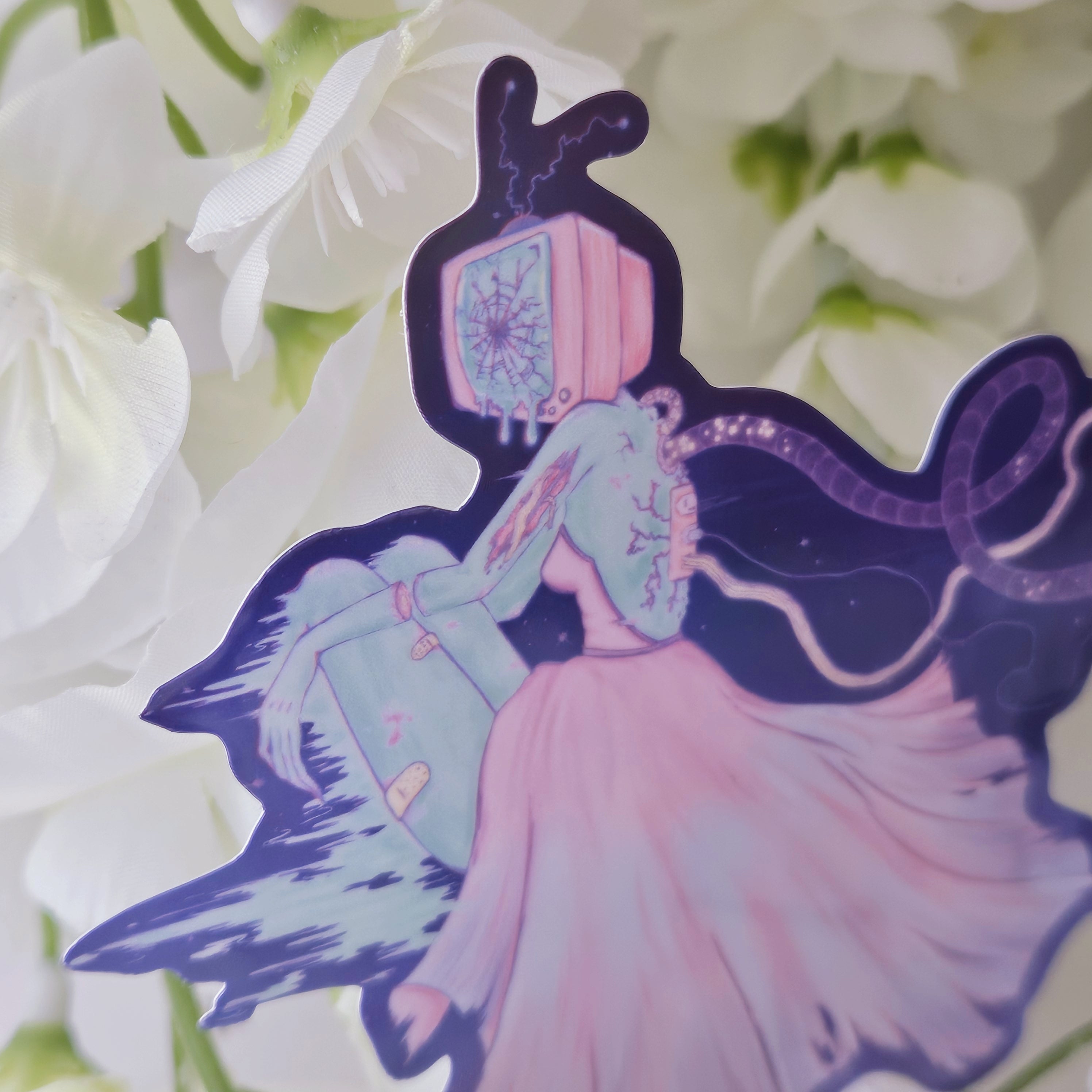 TV Glitch Girl Sticker