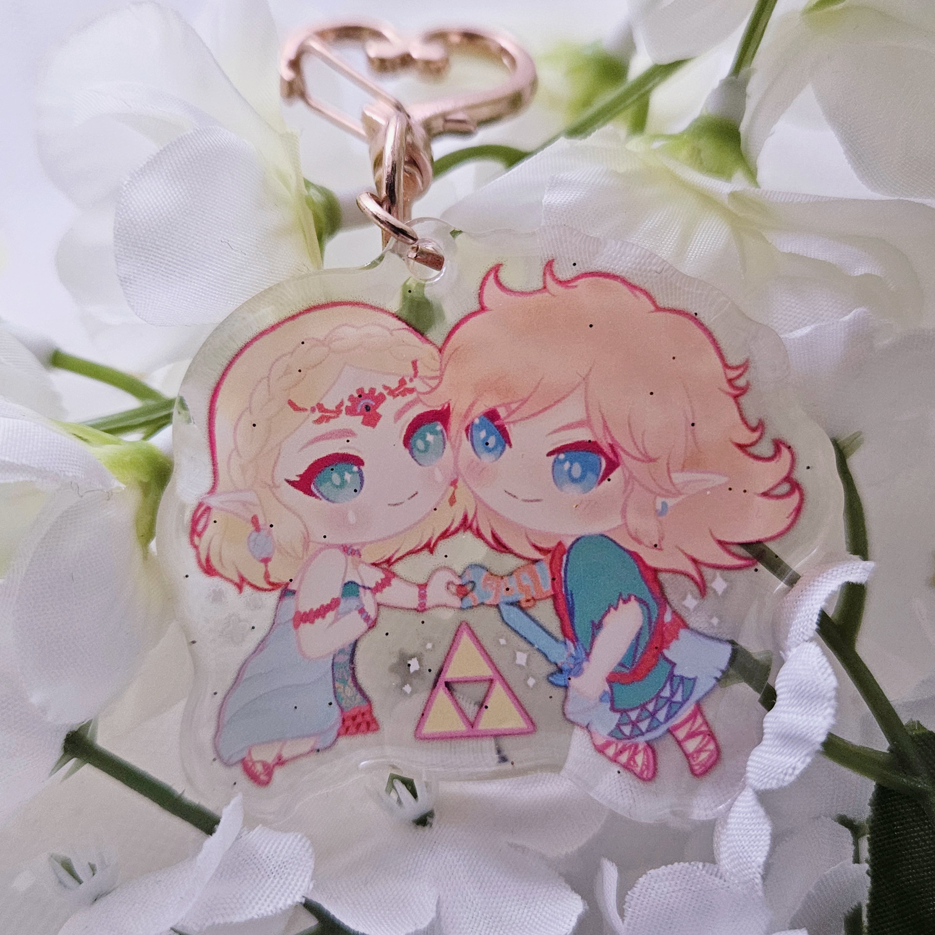 Link & Zelda TOTK Keychain