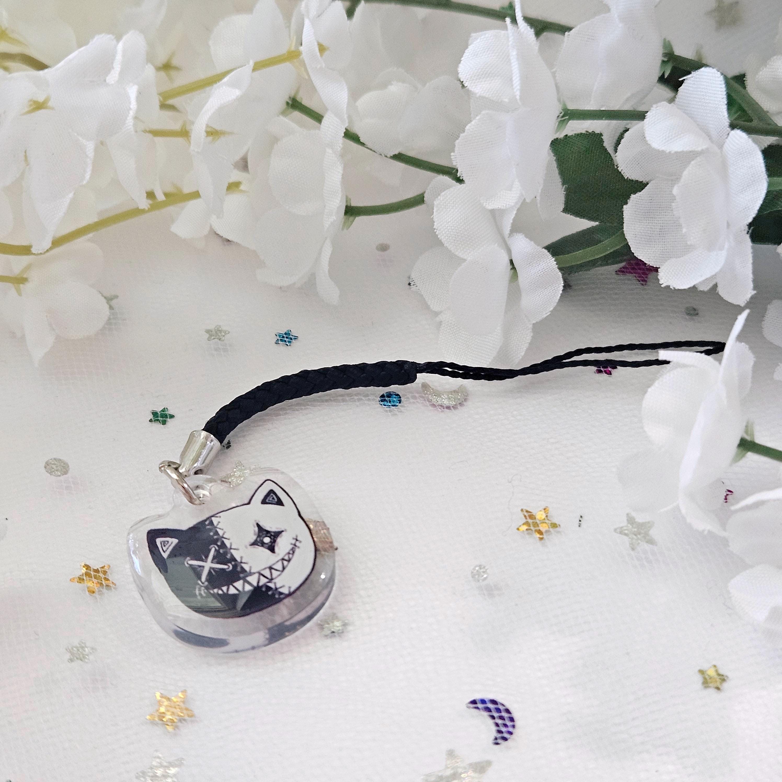 Two Faced Rag Cat Phone Strap