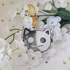 Two Faced Rag Cat Keychain