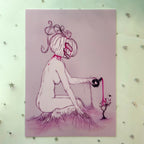 Pumpkin Head Girl Plant Magic Print