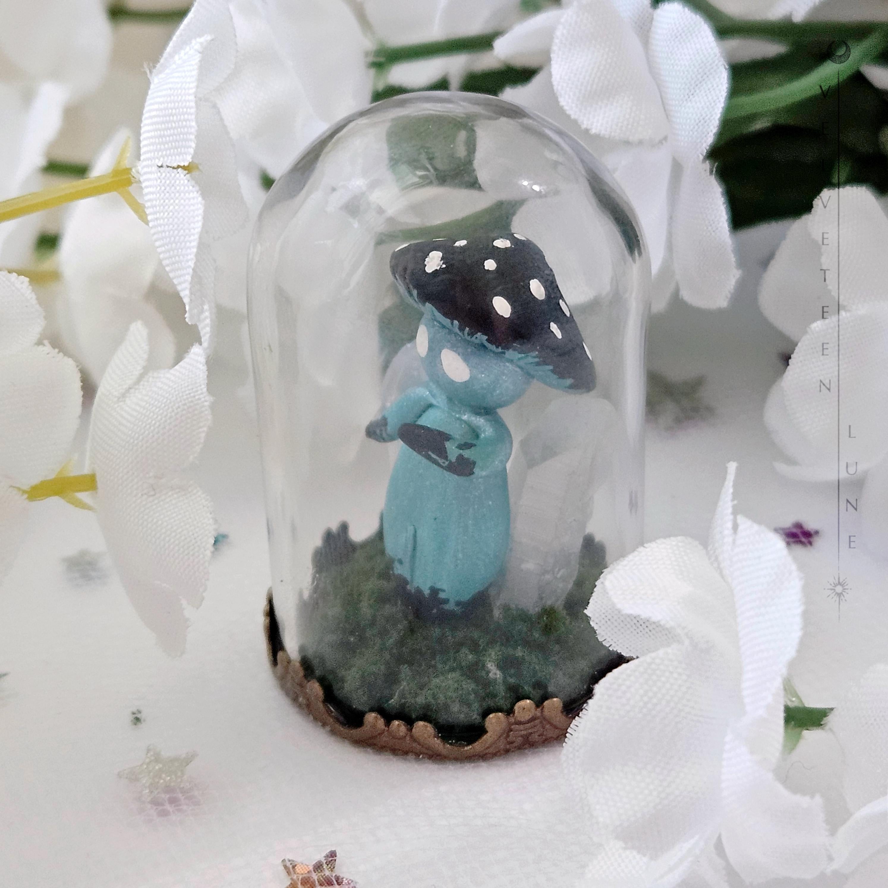 Blue Myconid Mushroom Crystal Creature