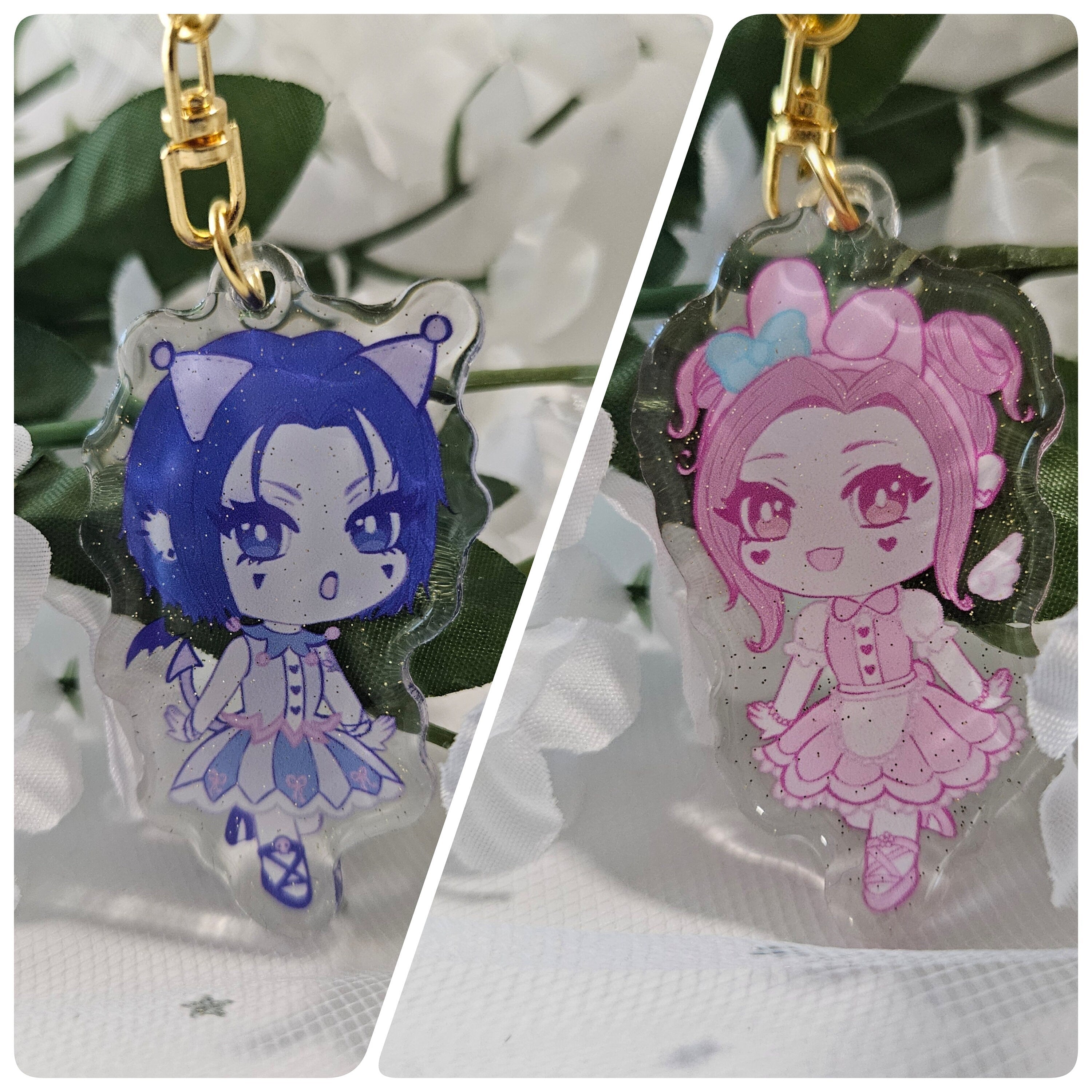 Nana & Hachi x Kuromi & Melody Keychain