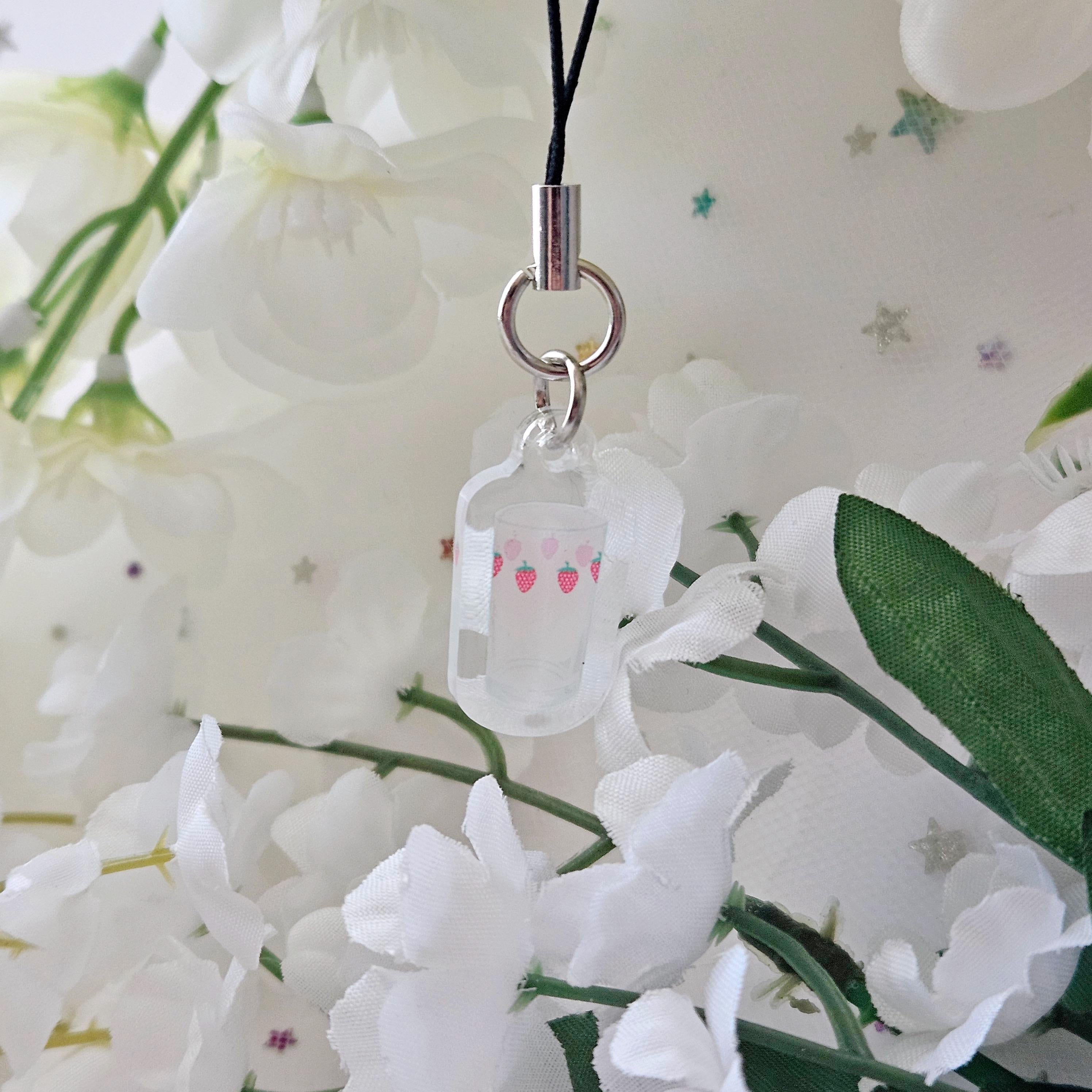 Nana Strawberry Glass Phone Strap