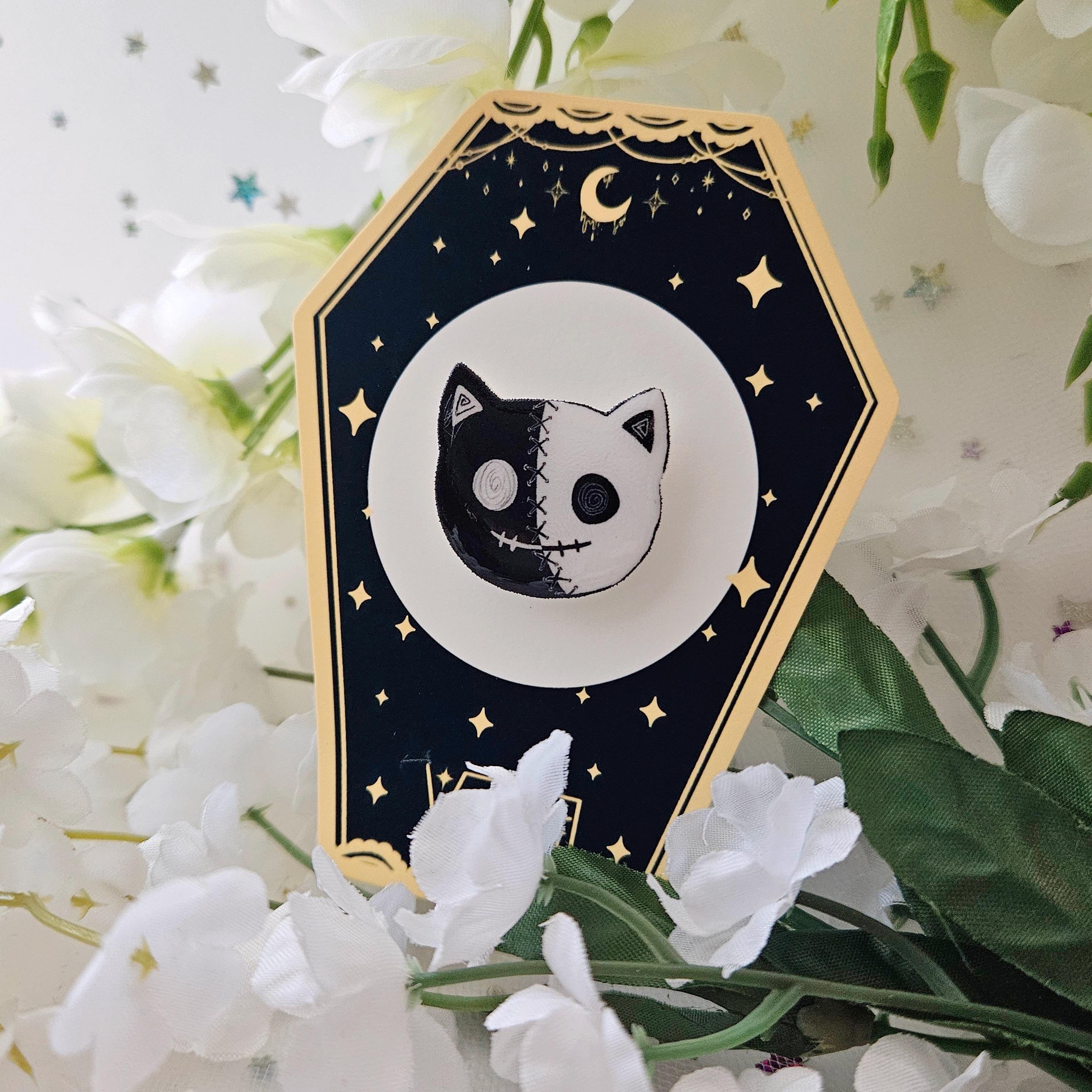 Two Faced Rag Cat Pin