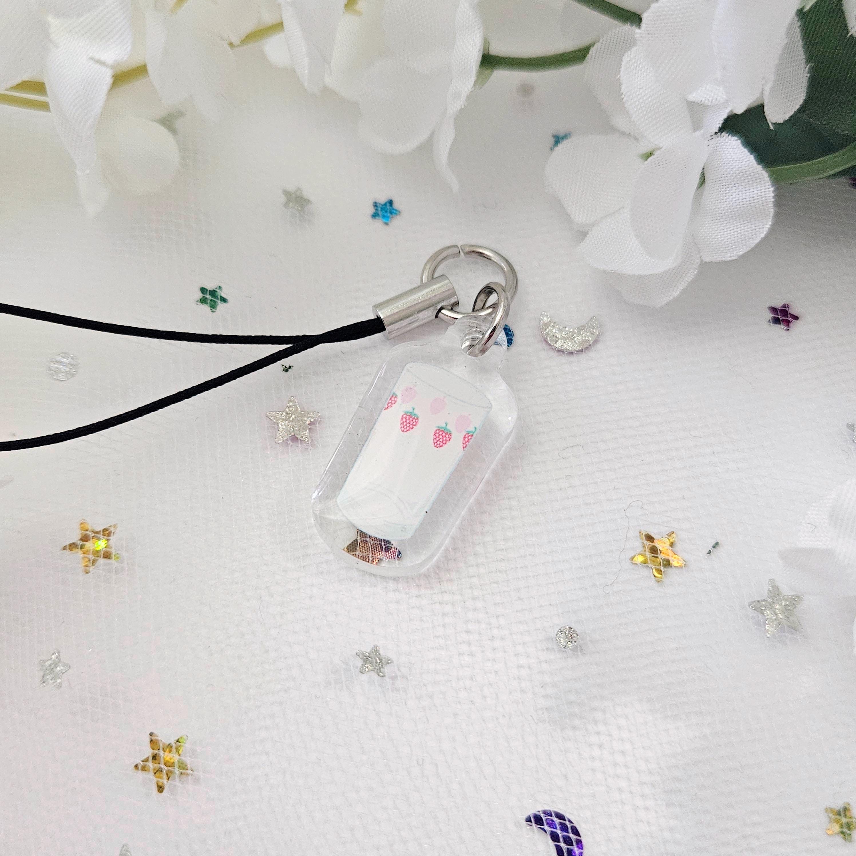 Nana Strawberry Glass Phone Strap