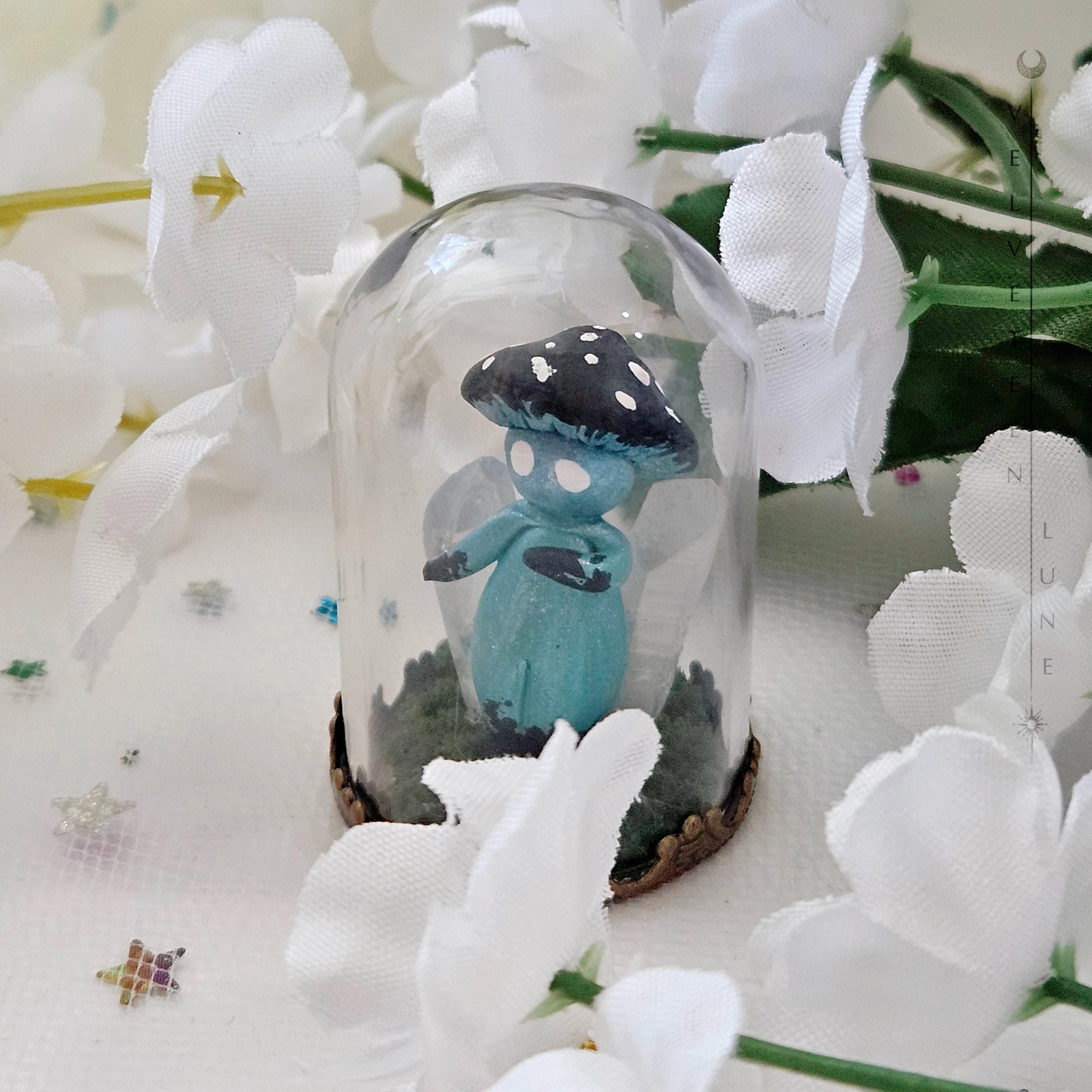 Blue Myconid Mushroom Crystal Creature