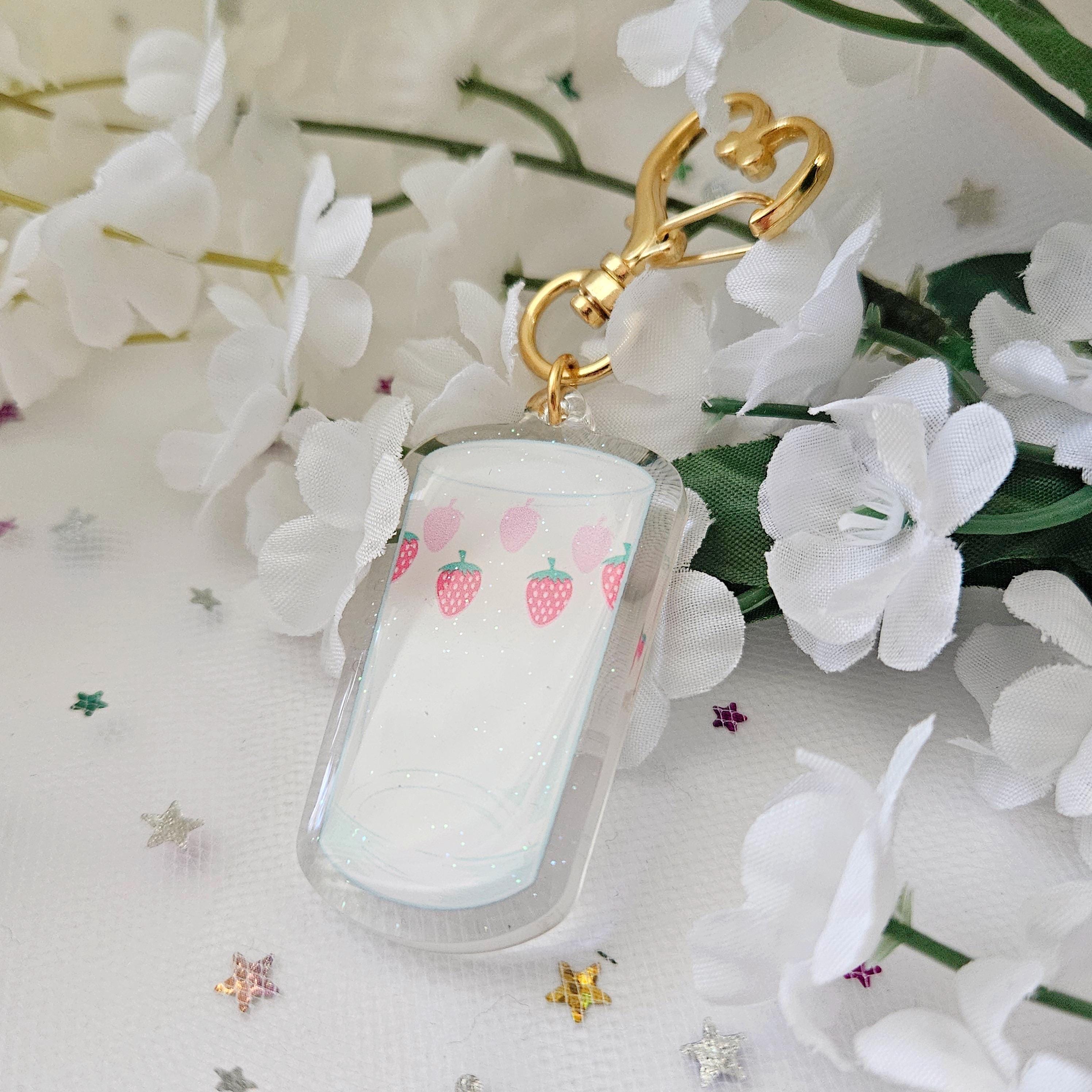 Nana Strawberry Glass Keychain
