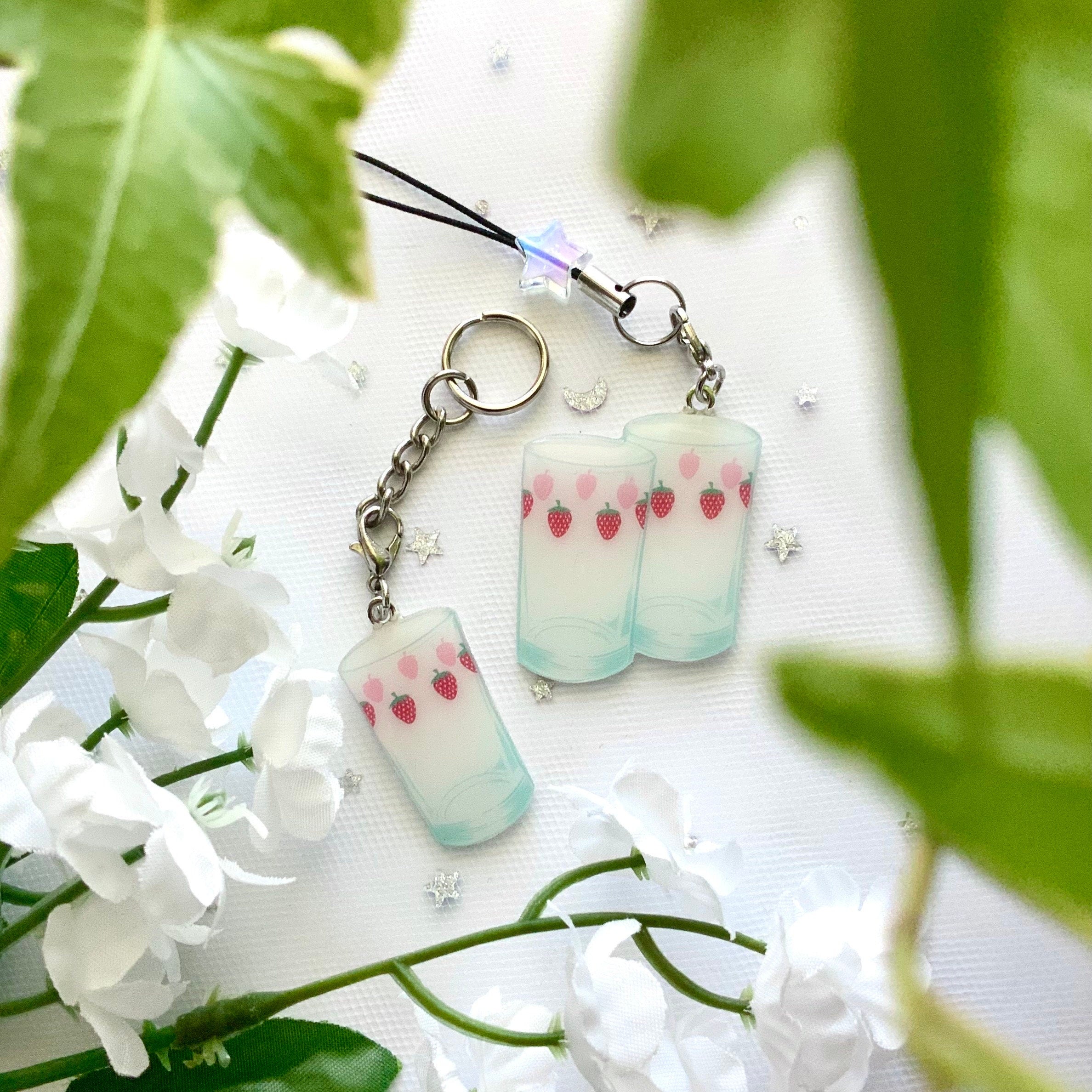 Nana Strawberry Glasses Pin & Phone Strap Keychain
