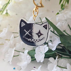 Two Faced Rag Cat Keychain