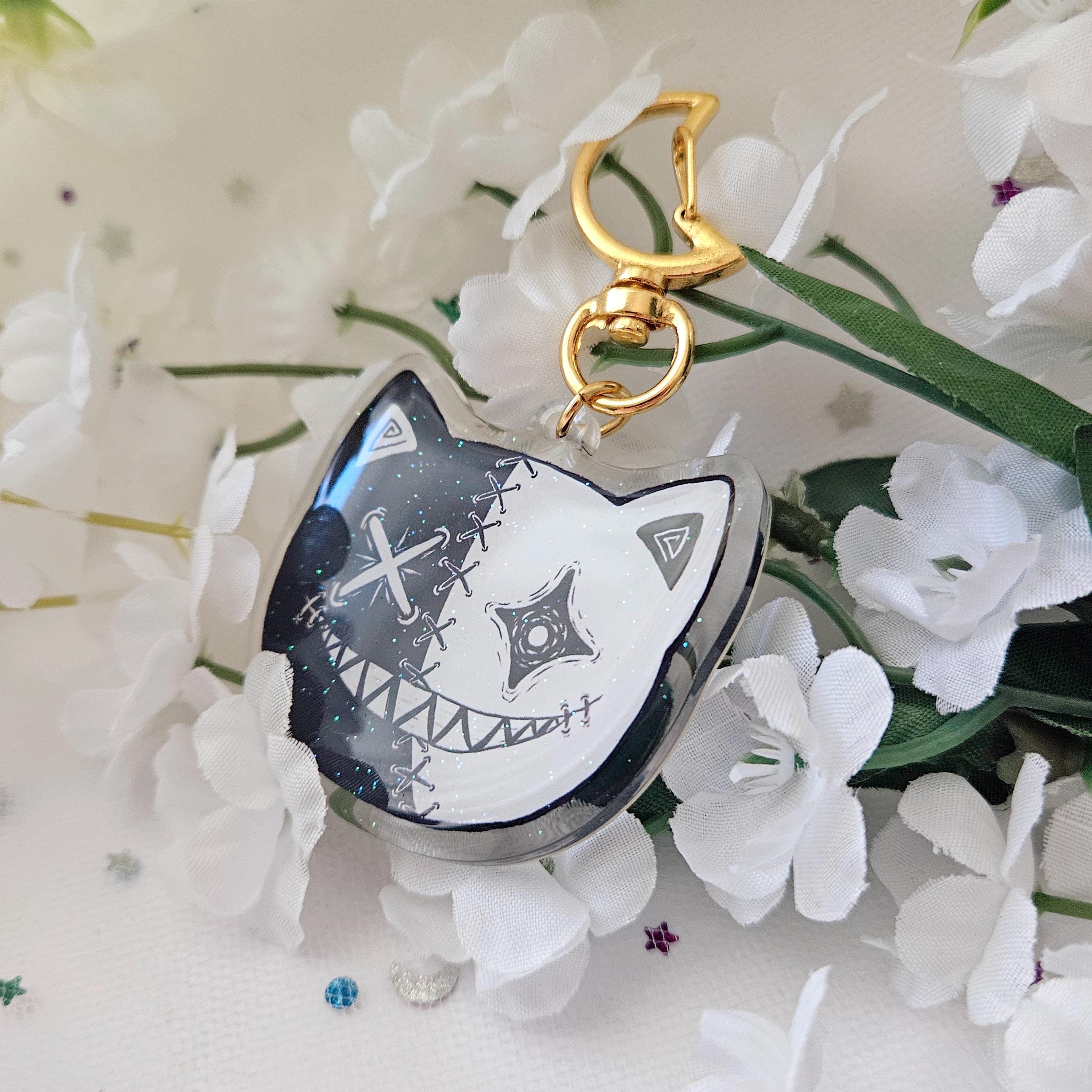 Two Faced Rag Cat Keychain