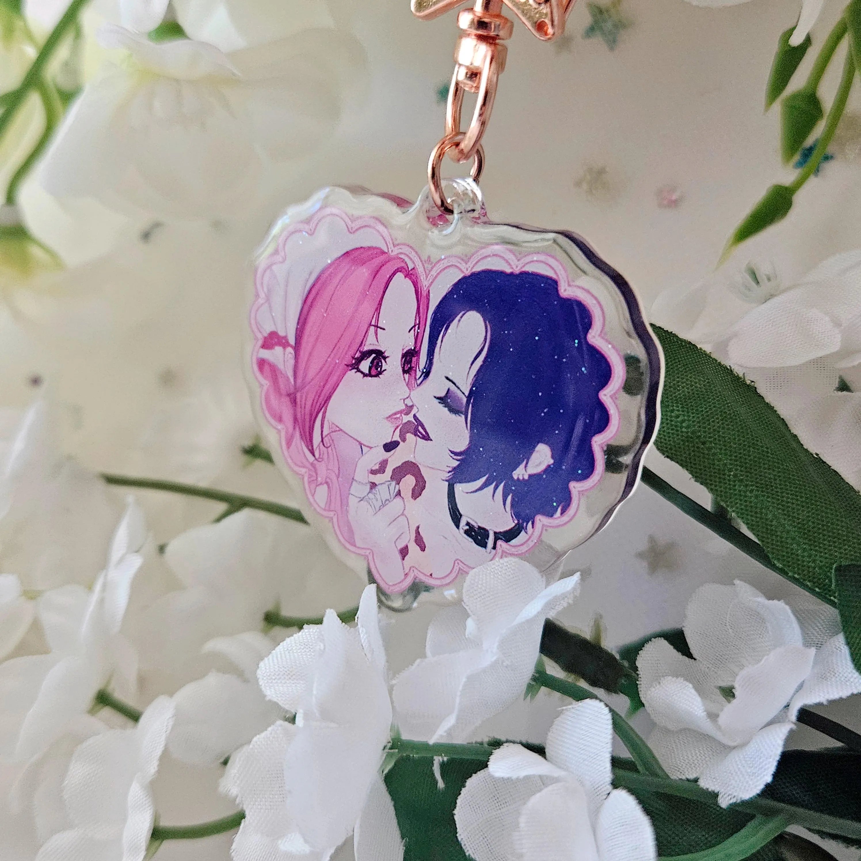 Nana & Hachi Heart Keychain