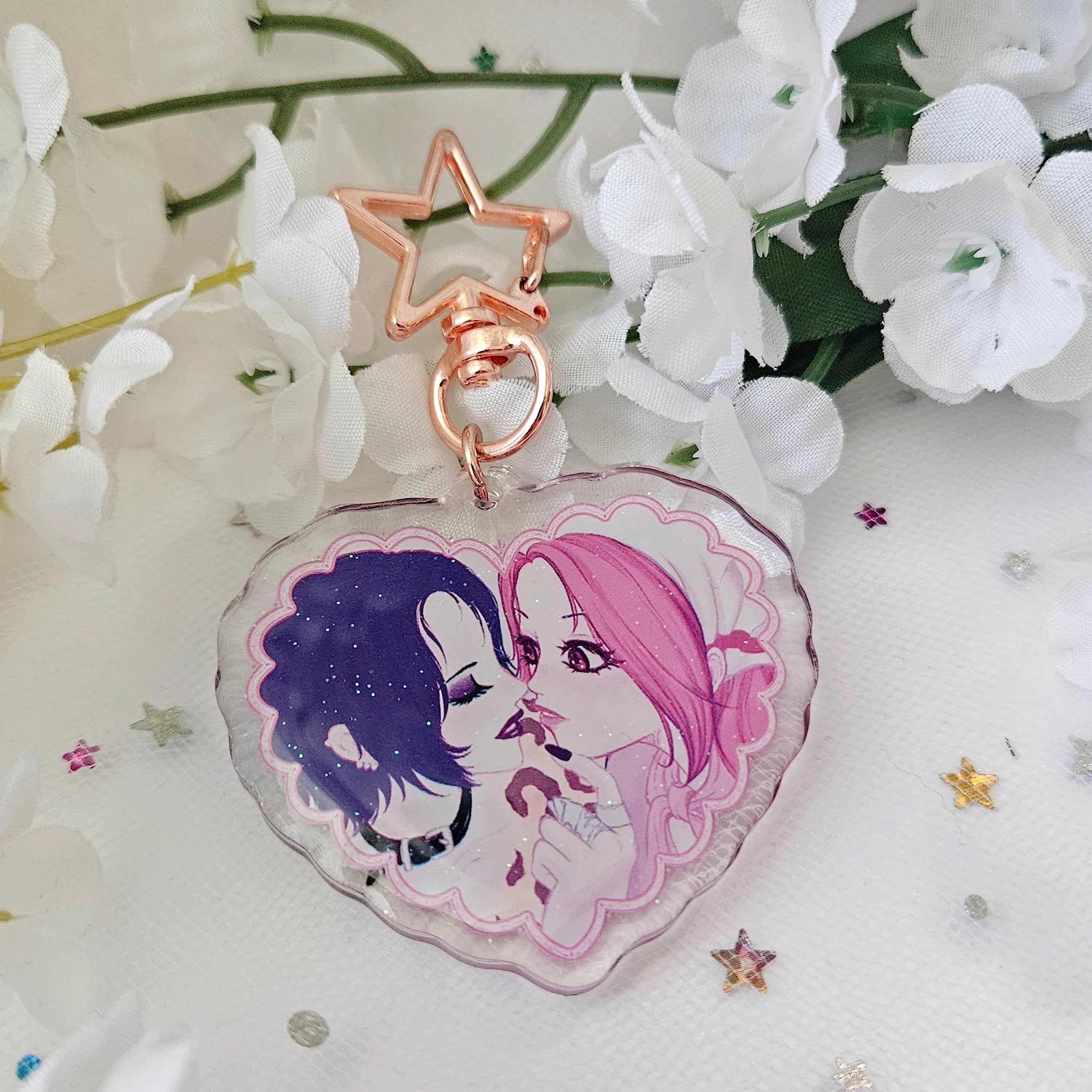 Nana & Hachi Heart Keychain
