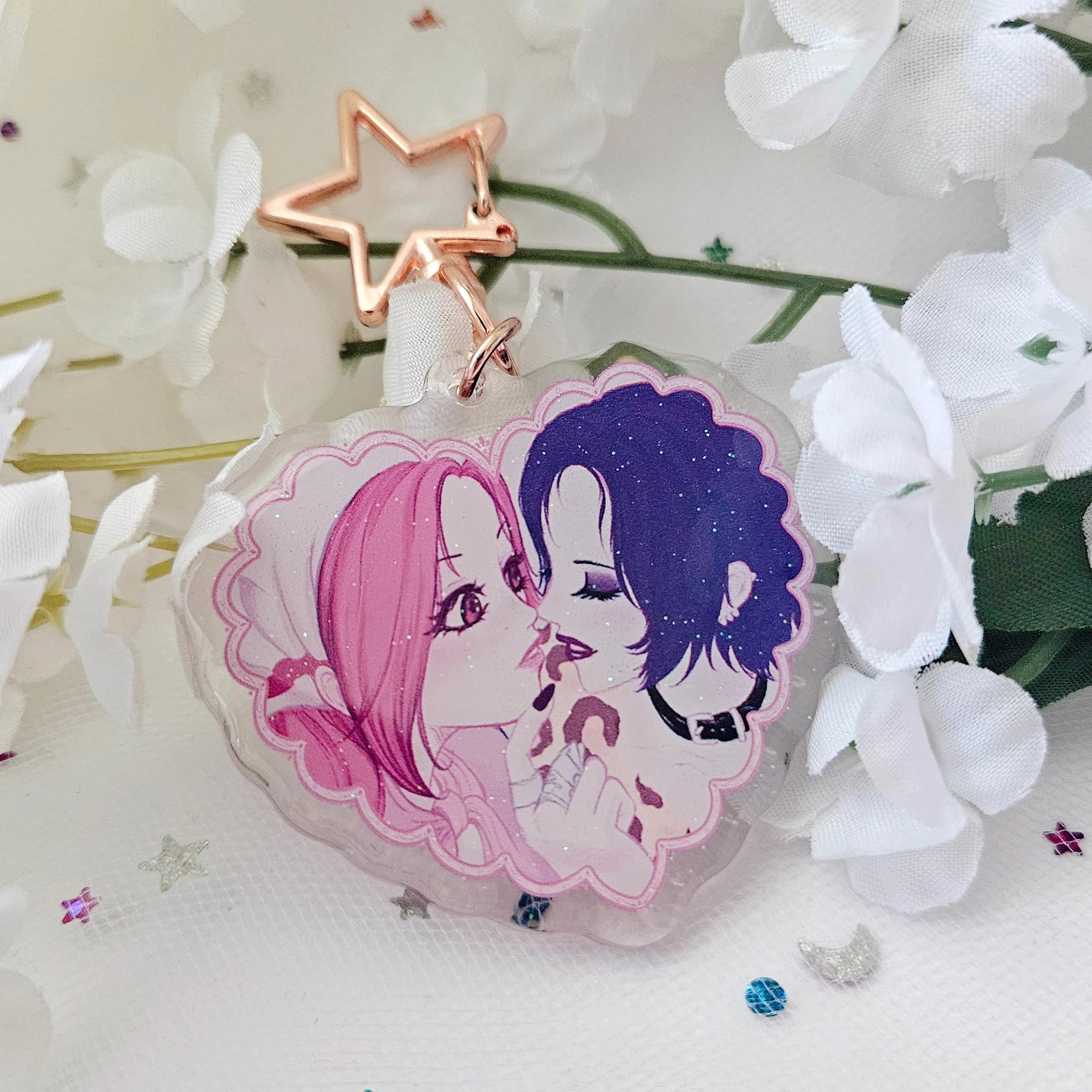 Nana & Hachi Heart Keychain