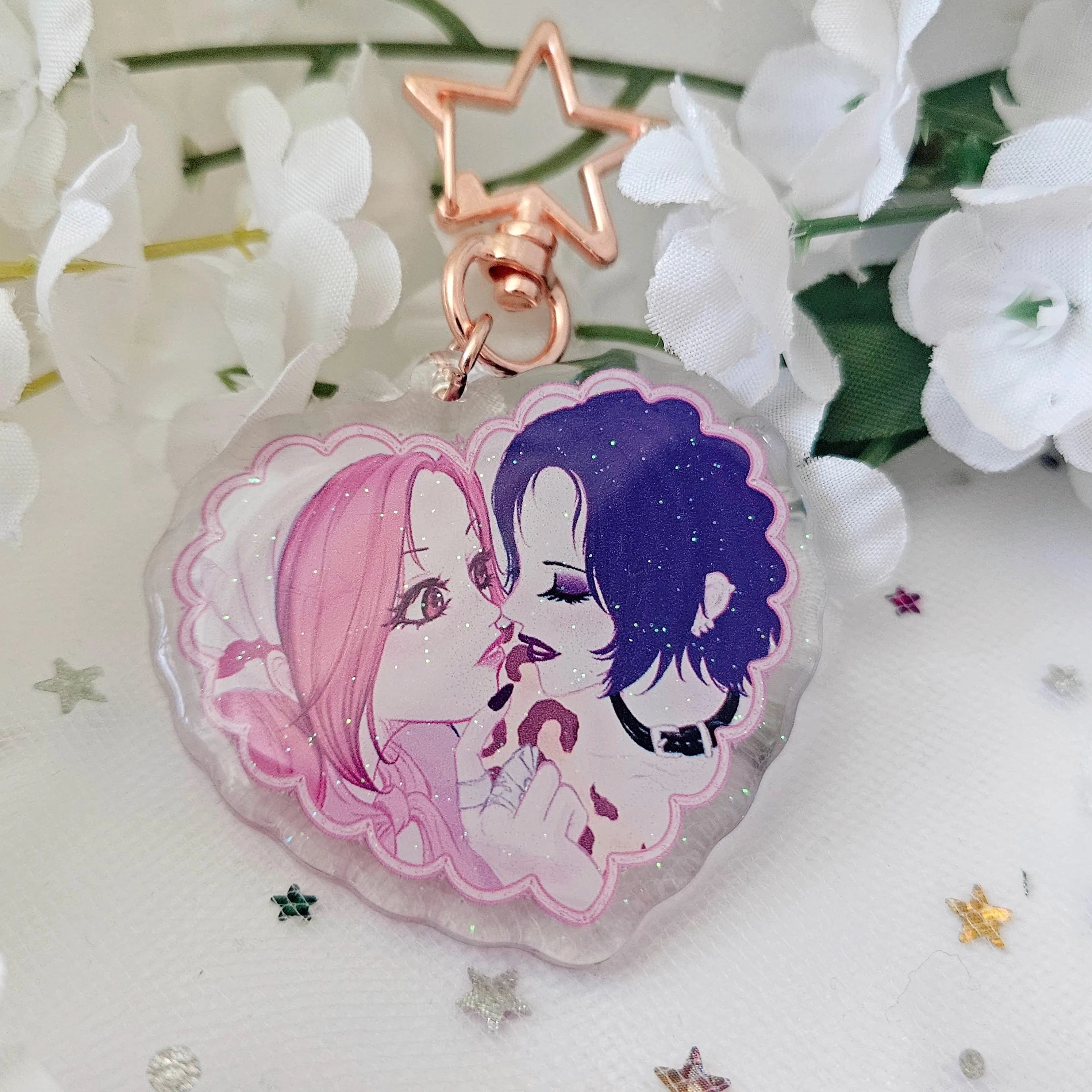Nana & Hachi Heart Keychain